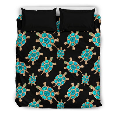 Sea Turtle Turquoise diamond Duvet Cover Bedding Set