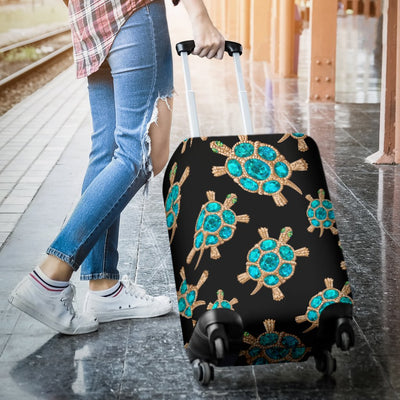 Sea Turtle Turquoise diamond Luggage Cover Protector