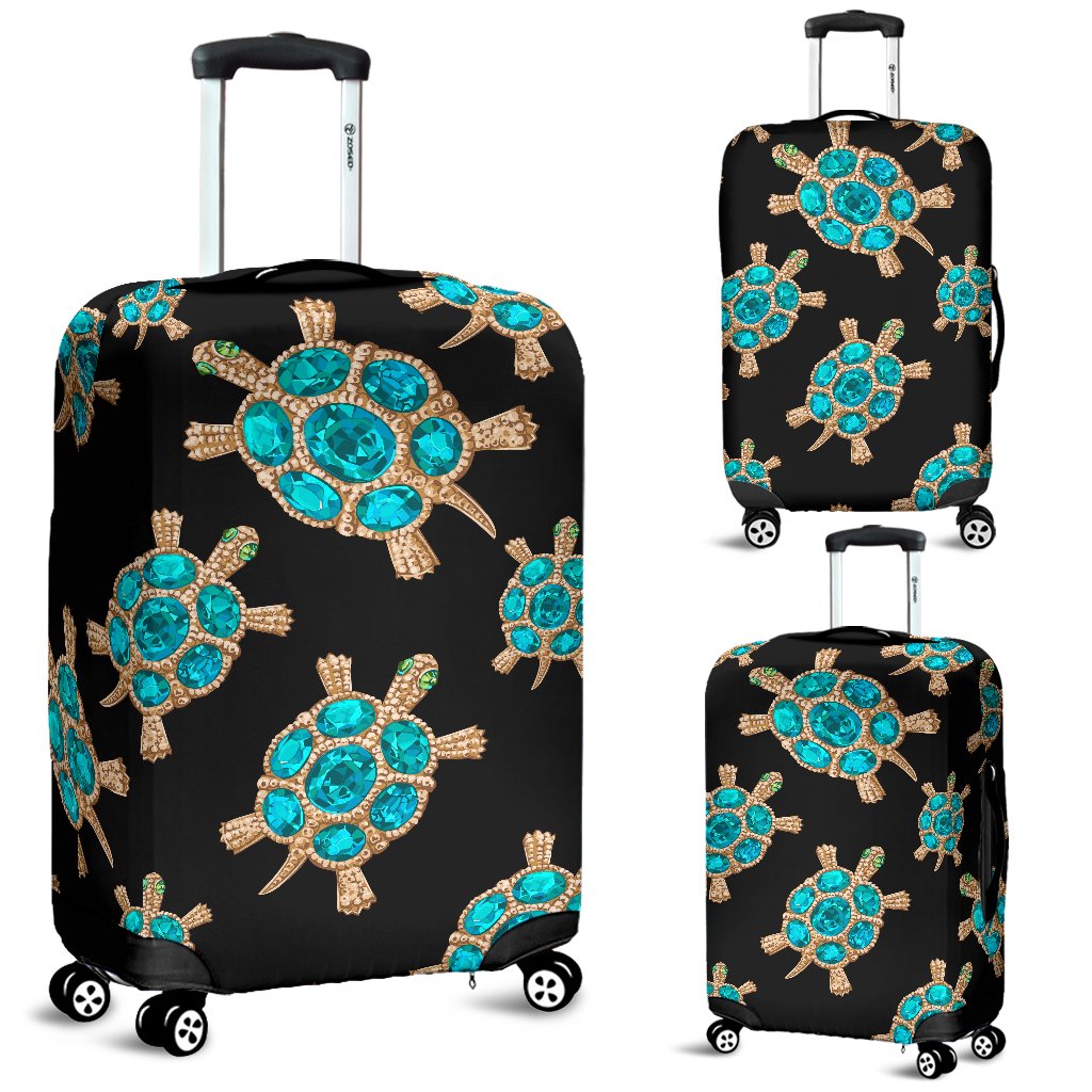 Sea Turtle Turquoise diamond Luggage Cover Protector