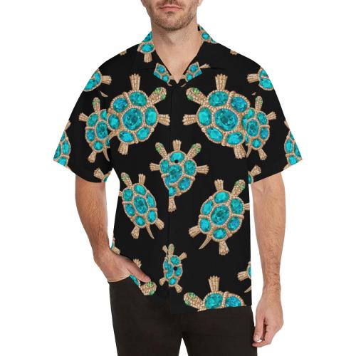 Sea Turtle Turquoise diamond Men Hawaiian Shirt