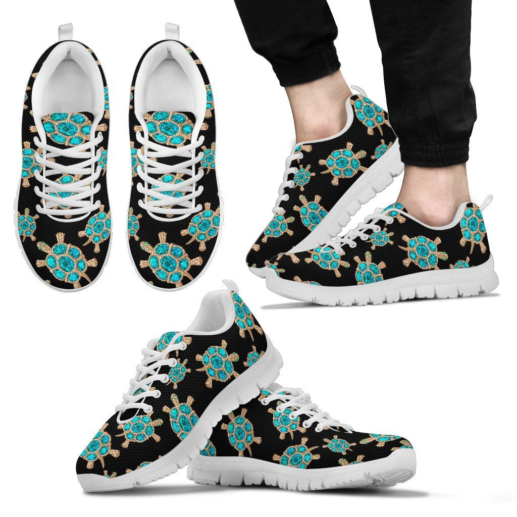 Sea Turtle Turquoise diamond Men Sneakers