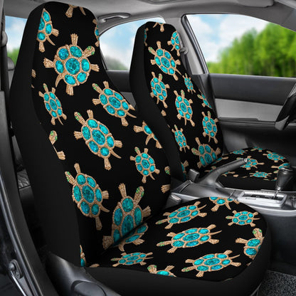 Sea Turtle Turquoise Diamond Universal Fit Car Seat Covers