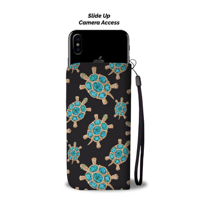 Sea Turtle Turquoise Diamond Wallet Phone Case