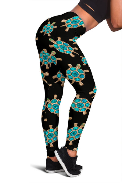 Sea Turtle Turquoise Diamond Women Leggings