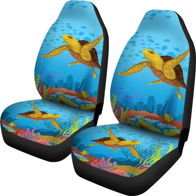 Sea Turtle under sea Print Universal Fit Car Seat Covers