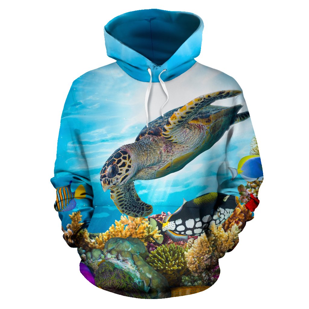 Sea Turtle with Friend Ocean All Over Print Hoodie