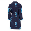 SeaHorse Blue neon Pattern Print Design 03 Men Bathrobe-JORJUNE.COM