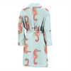 SeaHorse Pattern Print Design 01 Men Bathrobe-JORJUNE.COM