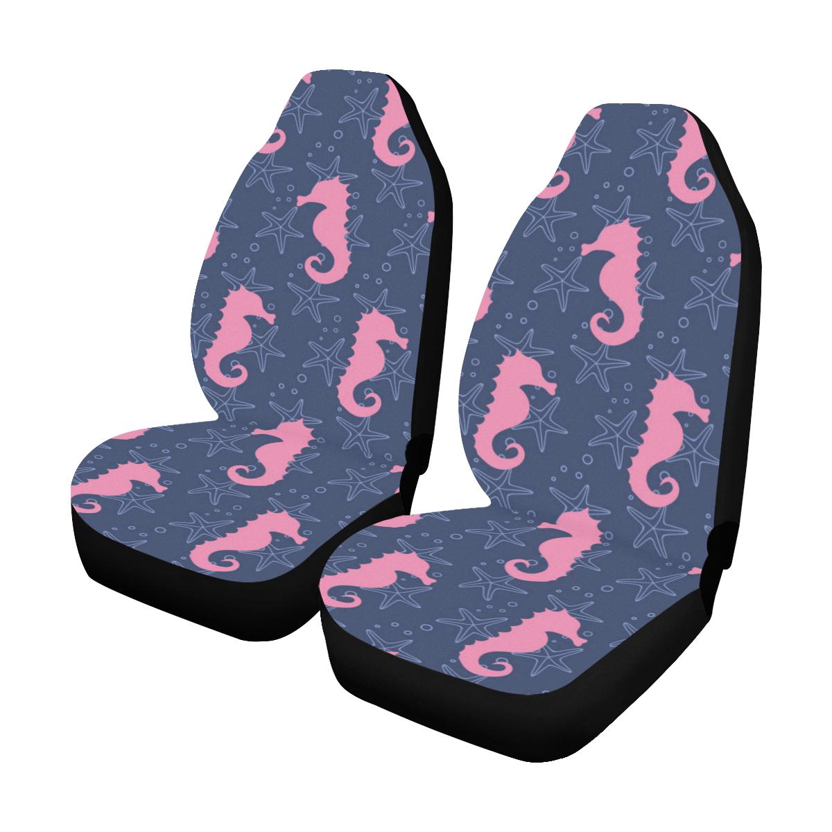 SeaHorse Pink Pattern Print Design 02 Car Seat Covers (Set of 2)-JORJUNE.COM