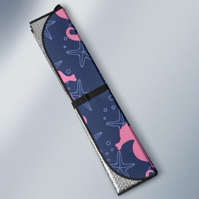 SeaHorse Pink Pattern Print Design 02 Car Sun Shades-JORJUNE.COM