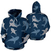 Shark Action Pattern All Over Print Hoodie