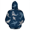 Shark Action Pattern All Over Zip Up Hoodie