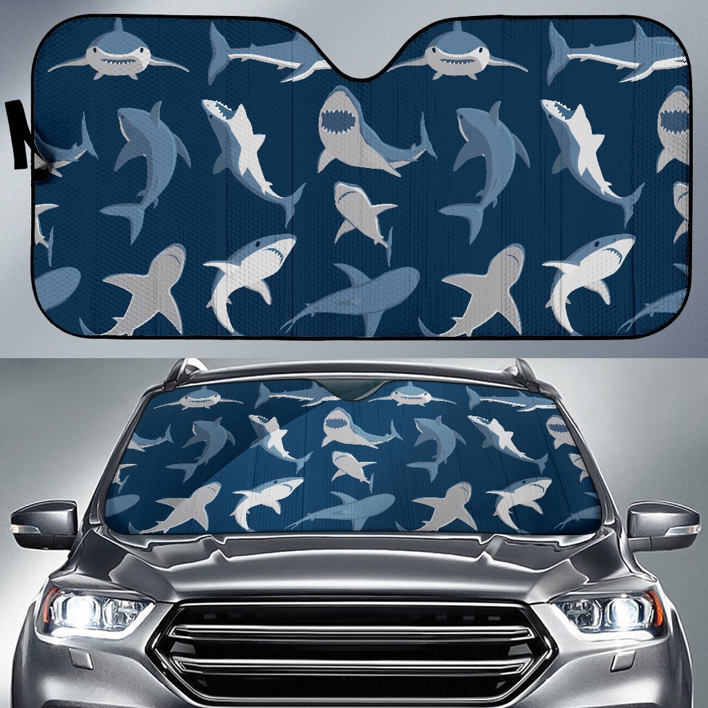 Shark Action Pattern Car Sun Shade-JorJune