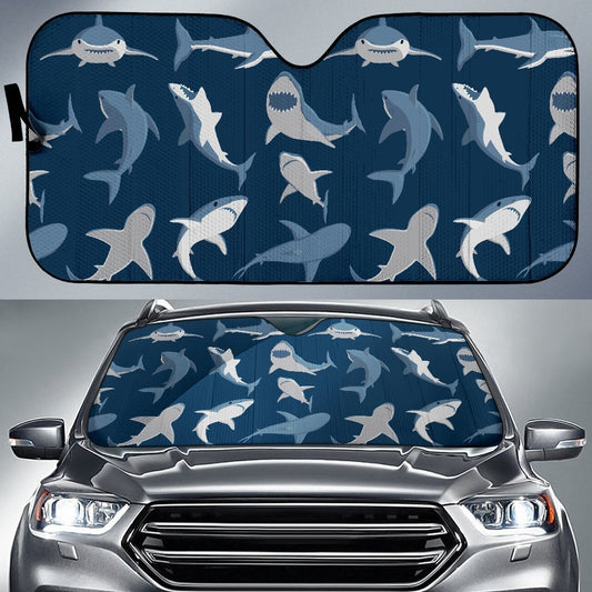 Shark Action Pattern Car Sun Shade-JorJune