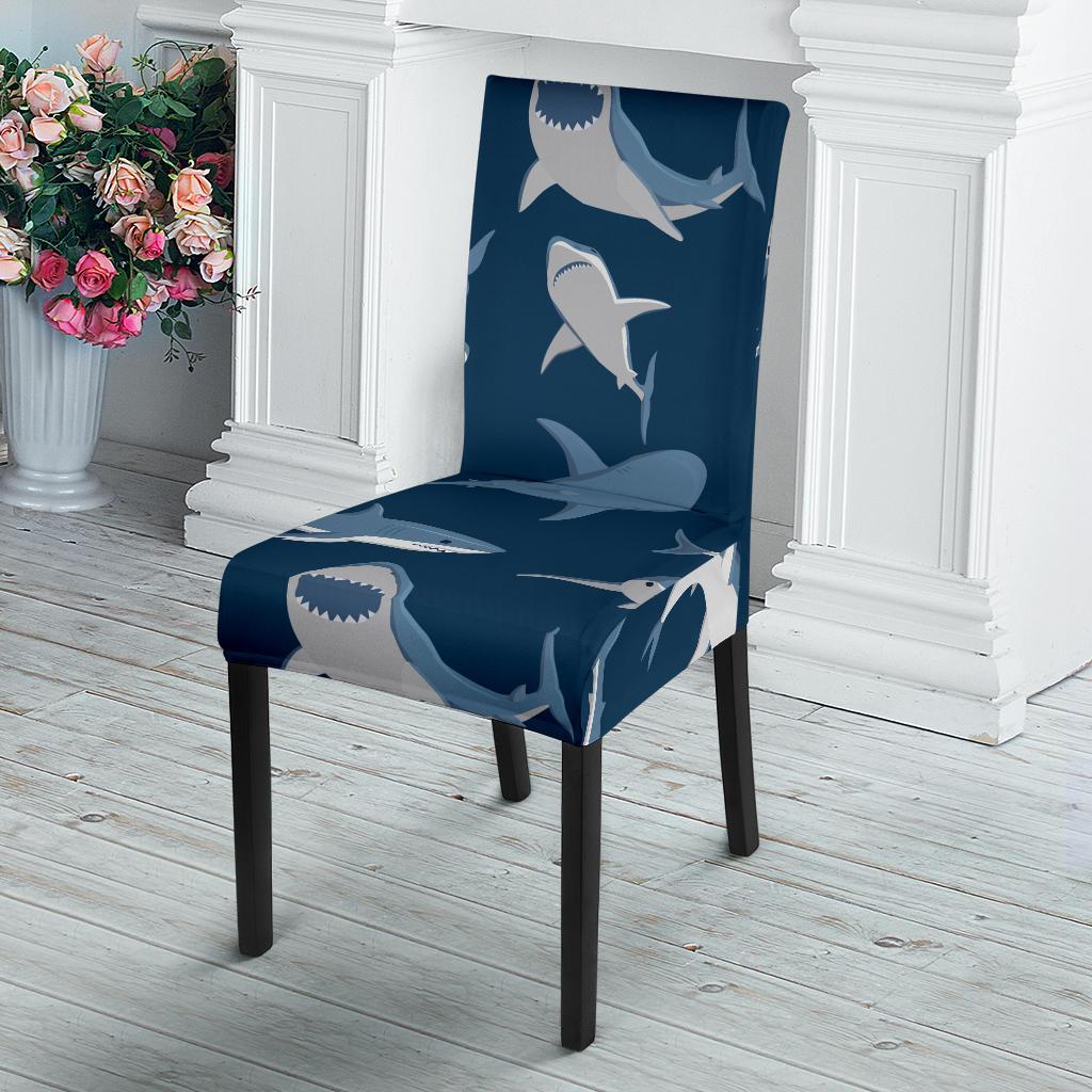 Shark Action Pattern Dining Chair Slipcover-JORJUNE.COM