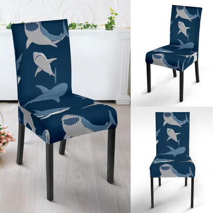Shark Action Pattern Dining Chair Slipcover-JORJUNE.COM