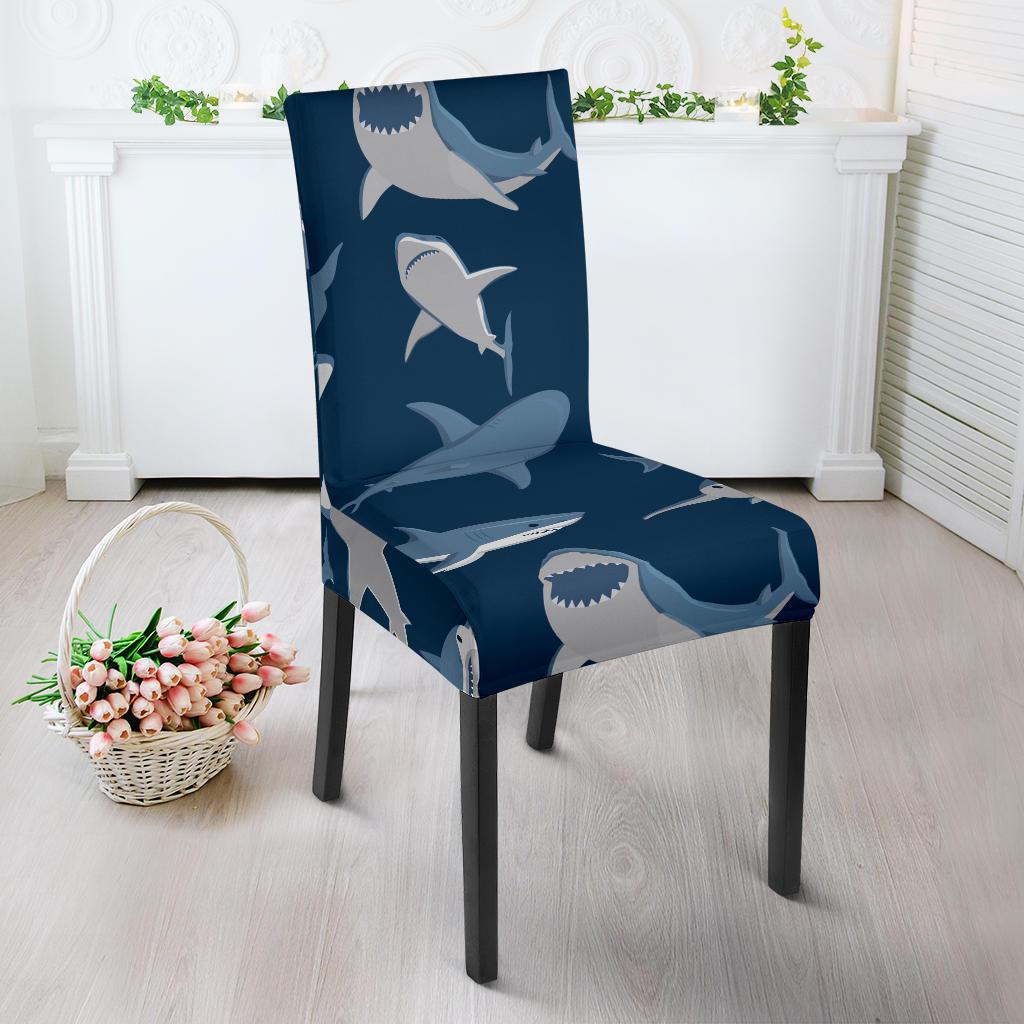 Shark Action Pattern Dining Chair Slipcover-JORJUNE.COM