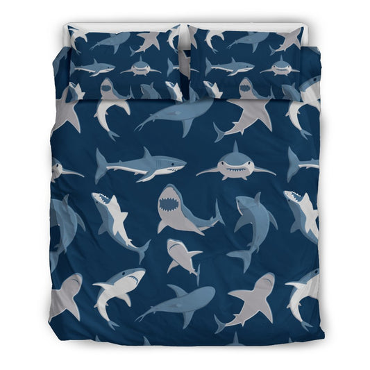 Shark Action Pattern Duvet Cover Bedding Set