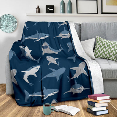 Shark Action Pattern Fleece Blanket