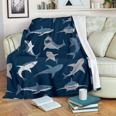 Shark Action Pattern Fleece Blanket