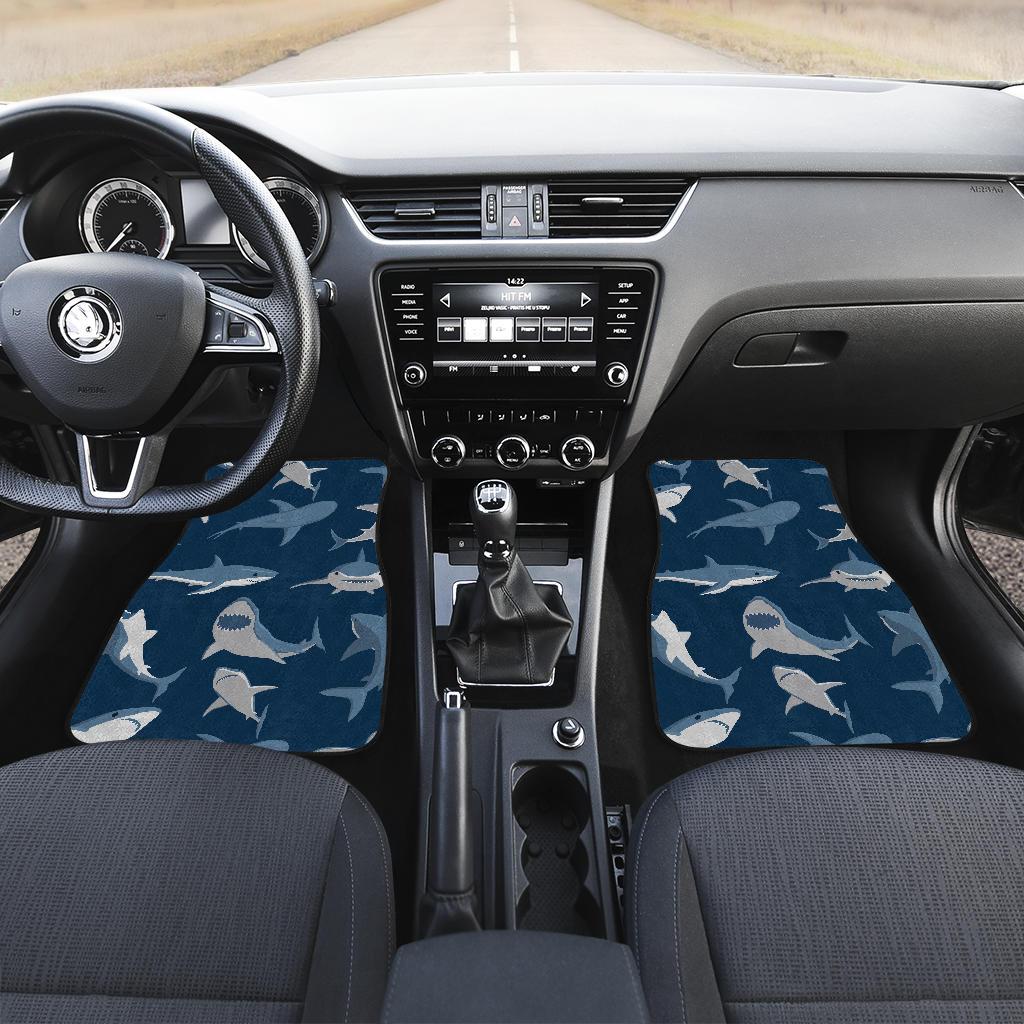 Shark Action Pattern Front and Back Car Floor Mats