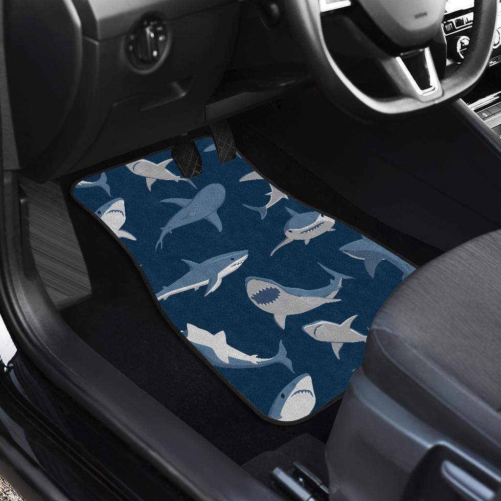 Shark Action Pattern Front and Back Car Floor Mats