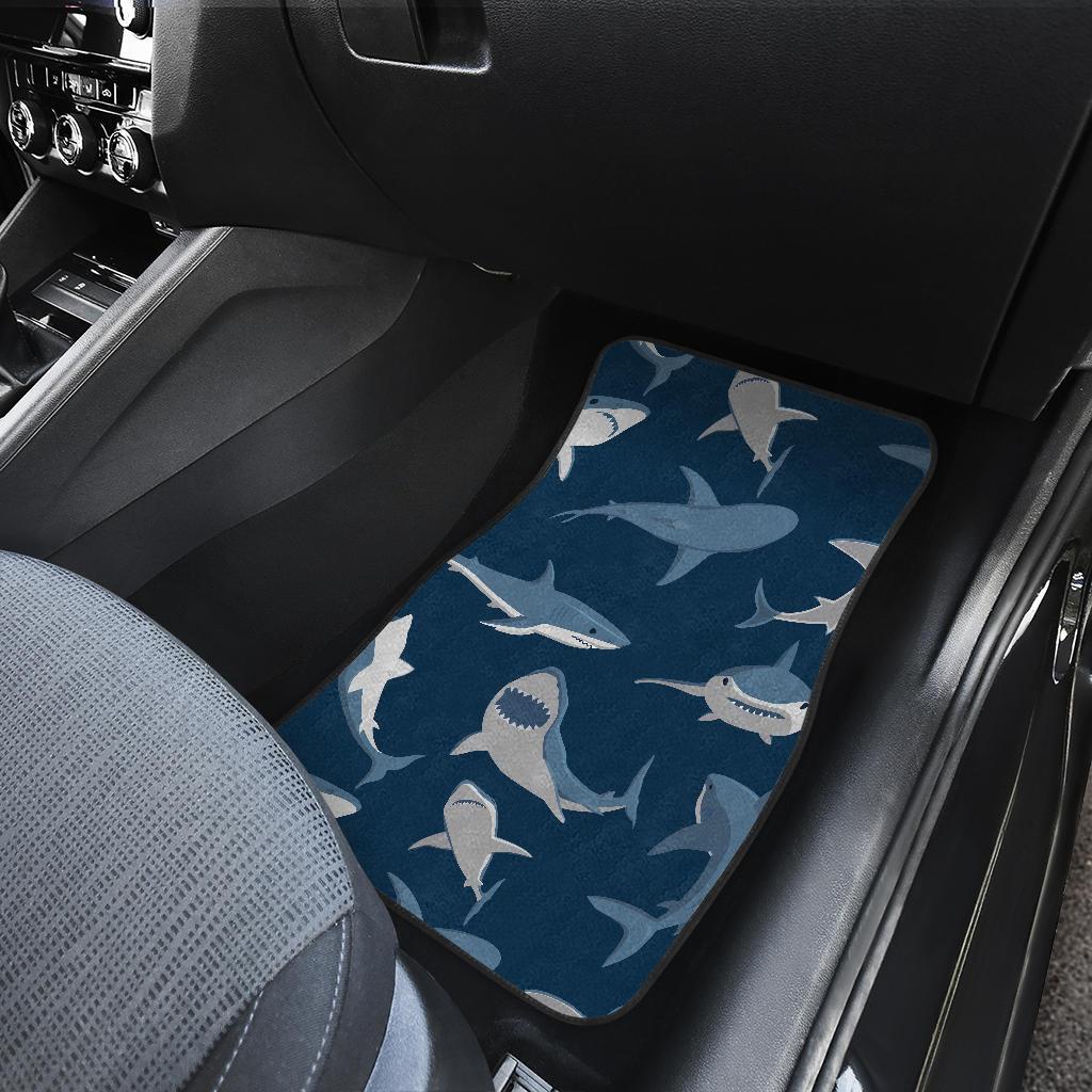 Shark Action Pattern Front and Back Car Floor Mats