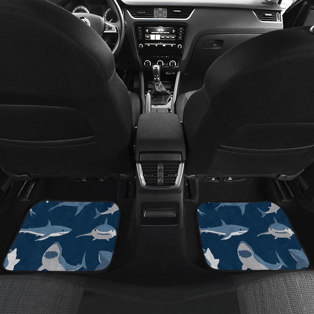 Shark Action Pattern Front and Back Car Floor Mats