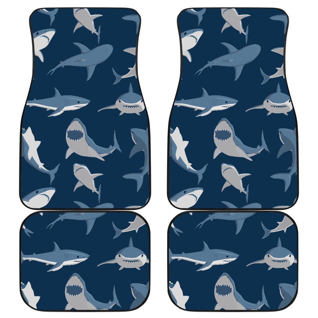 Shark Action Pattern Front and Back Car Floor Mats