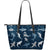 Shark Action Pattern Large Leather Tote Bag