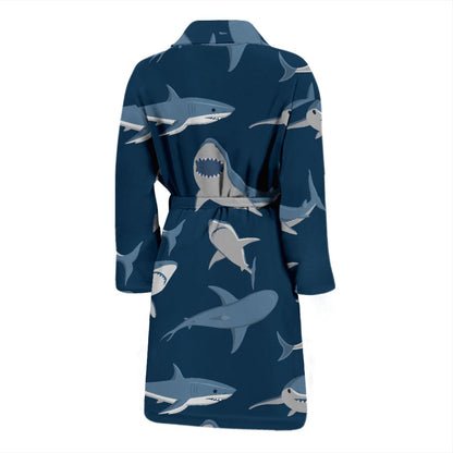 Shark Action Pattern Men Bath Robe