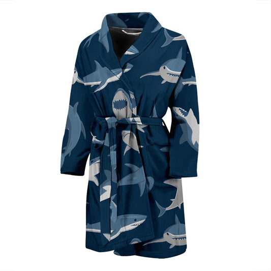 Shark Action Pattern Men Bath Robe
