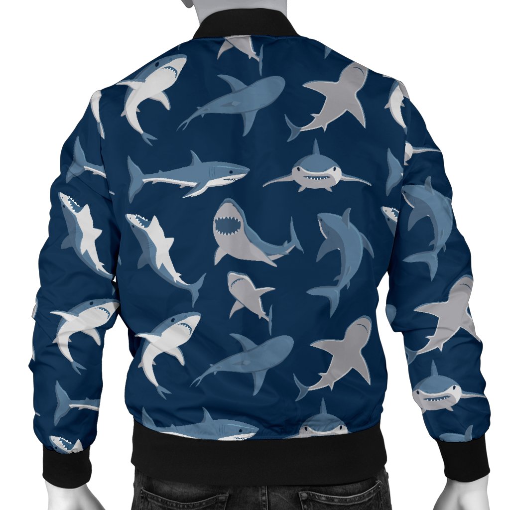 Shark Action Pattern Men Casual Bomber Jacket