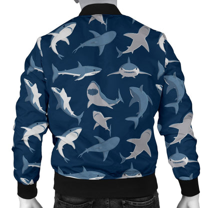 Shark Action Pattern Men Casual Bomber Jacket