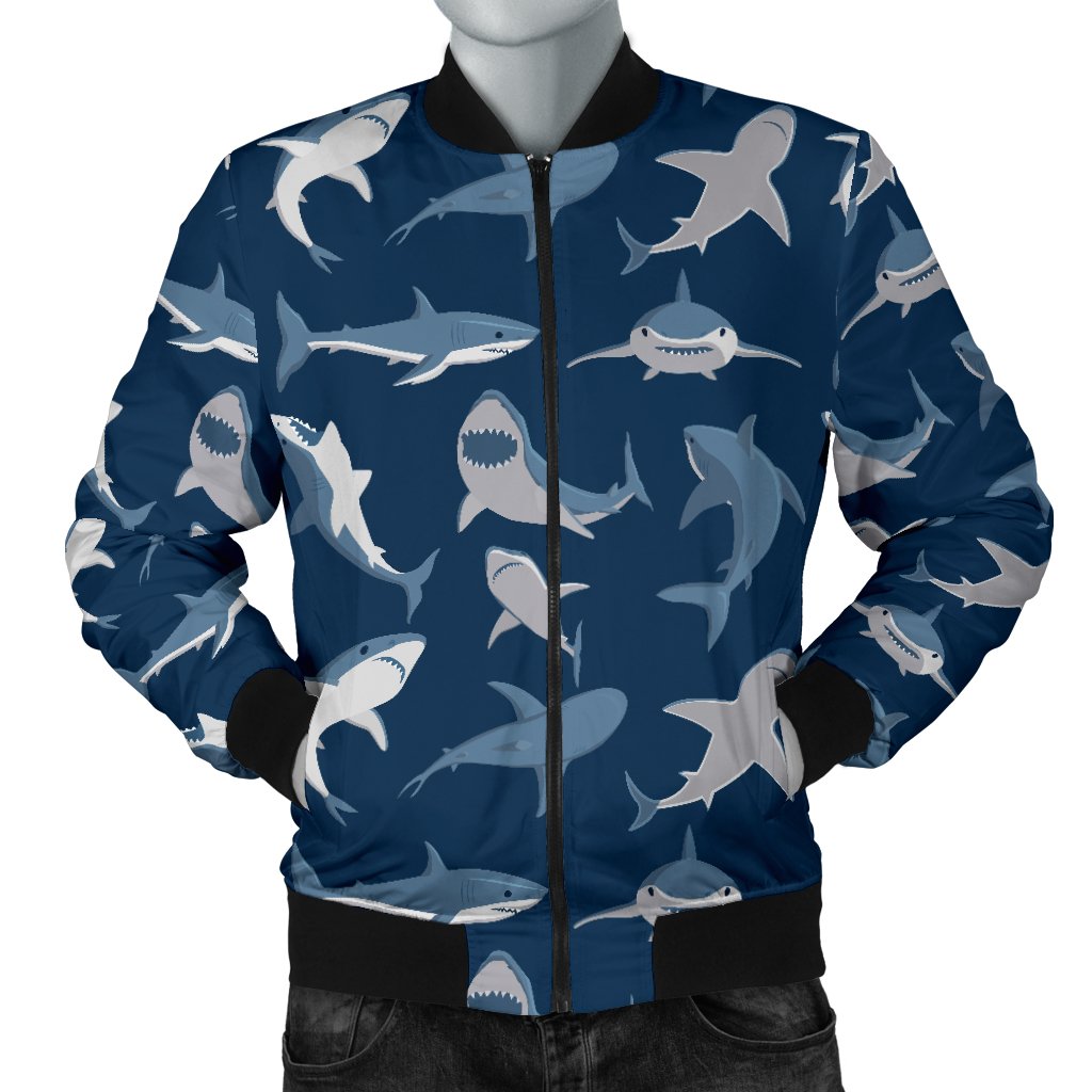 Shark Action Pattern Men Casual Bomber Jacket