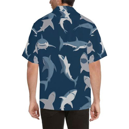 Shark Action Pattern Men Hawaiian Shirt