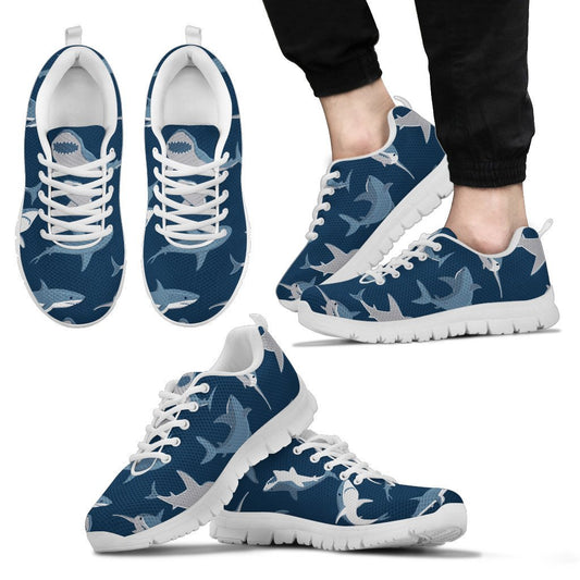 Shark Action Pattern Men Sneakers
