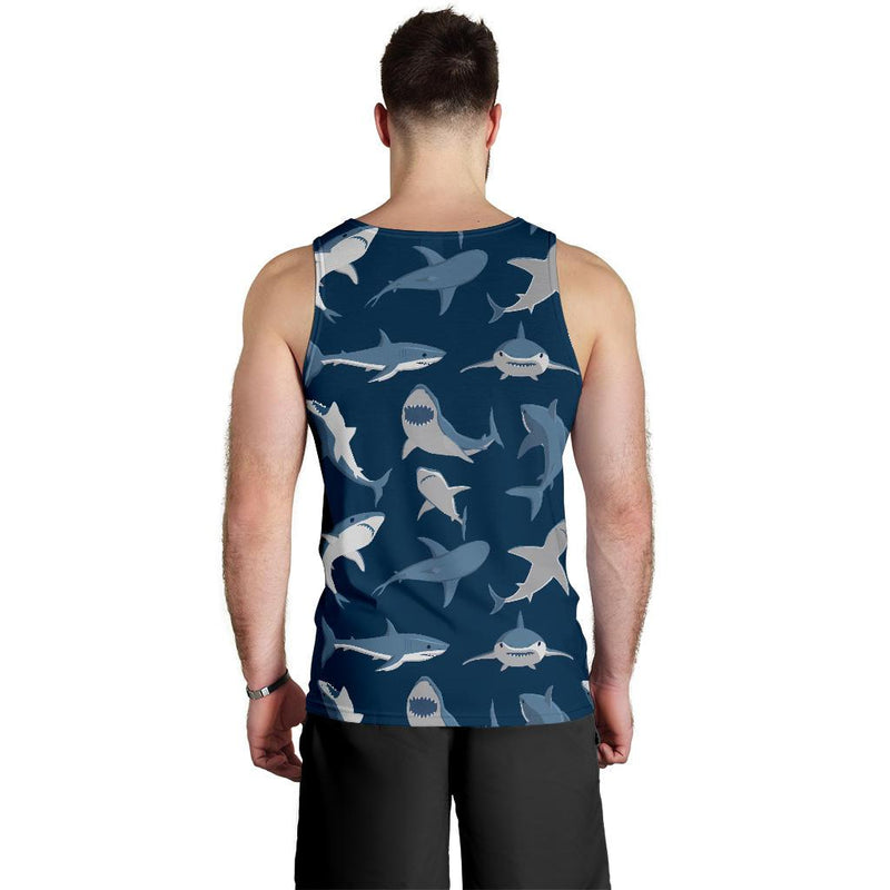 Shark Action Pattern Men Tank Top