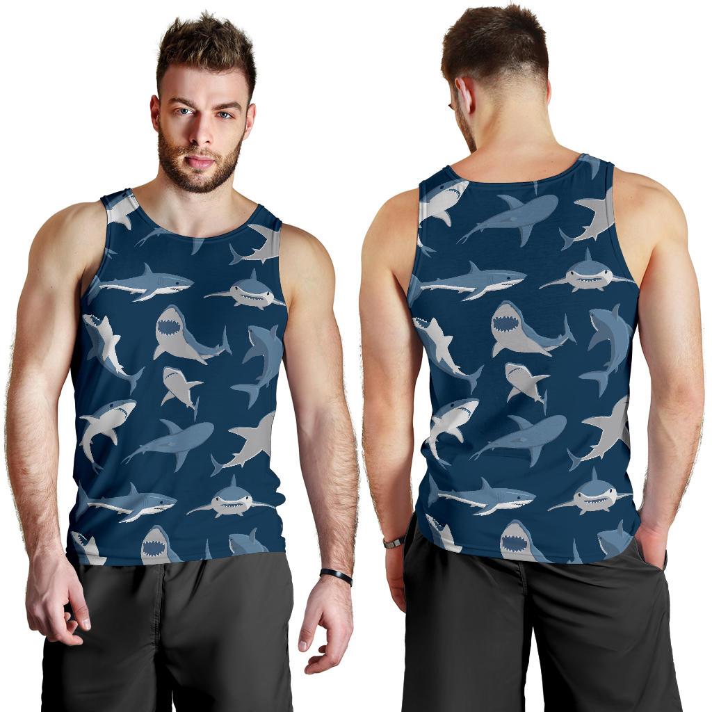 Shark Action Pattern Men Tank Top