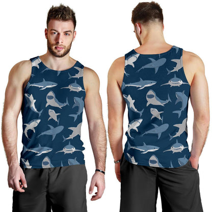 Shark Action Pattern Men Tank Top