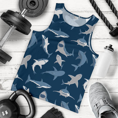 Shark Action Pattern Men Tank Top