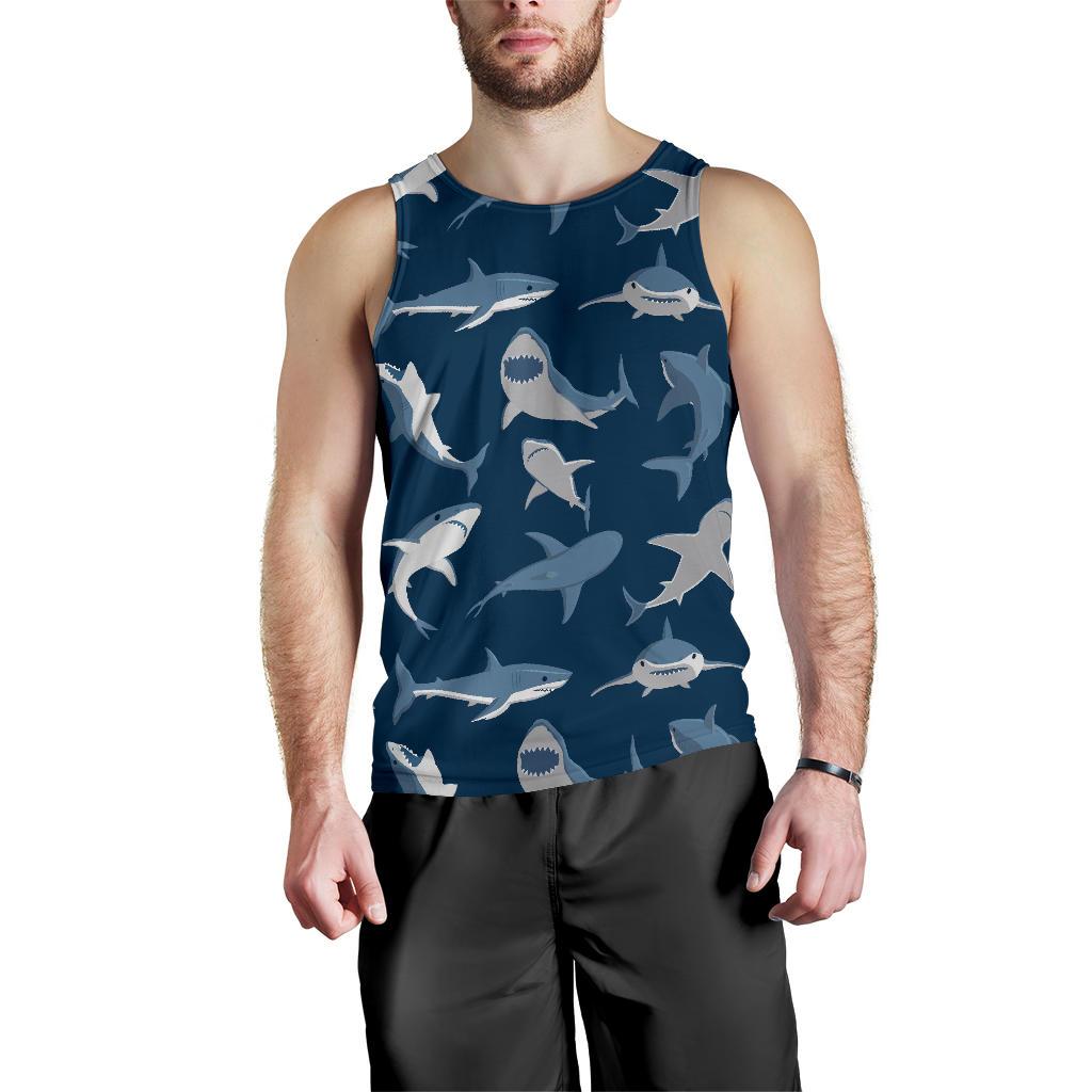 Shark Action Pattern Men Tank Top