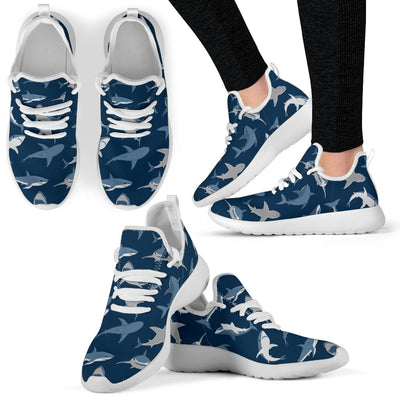 Shark Action Pattern Mesh Knit Sneakers Shoes