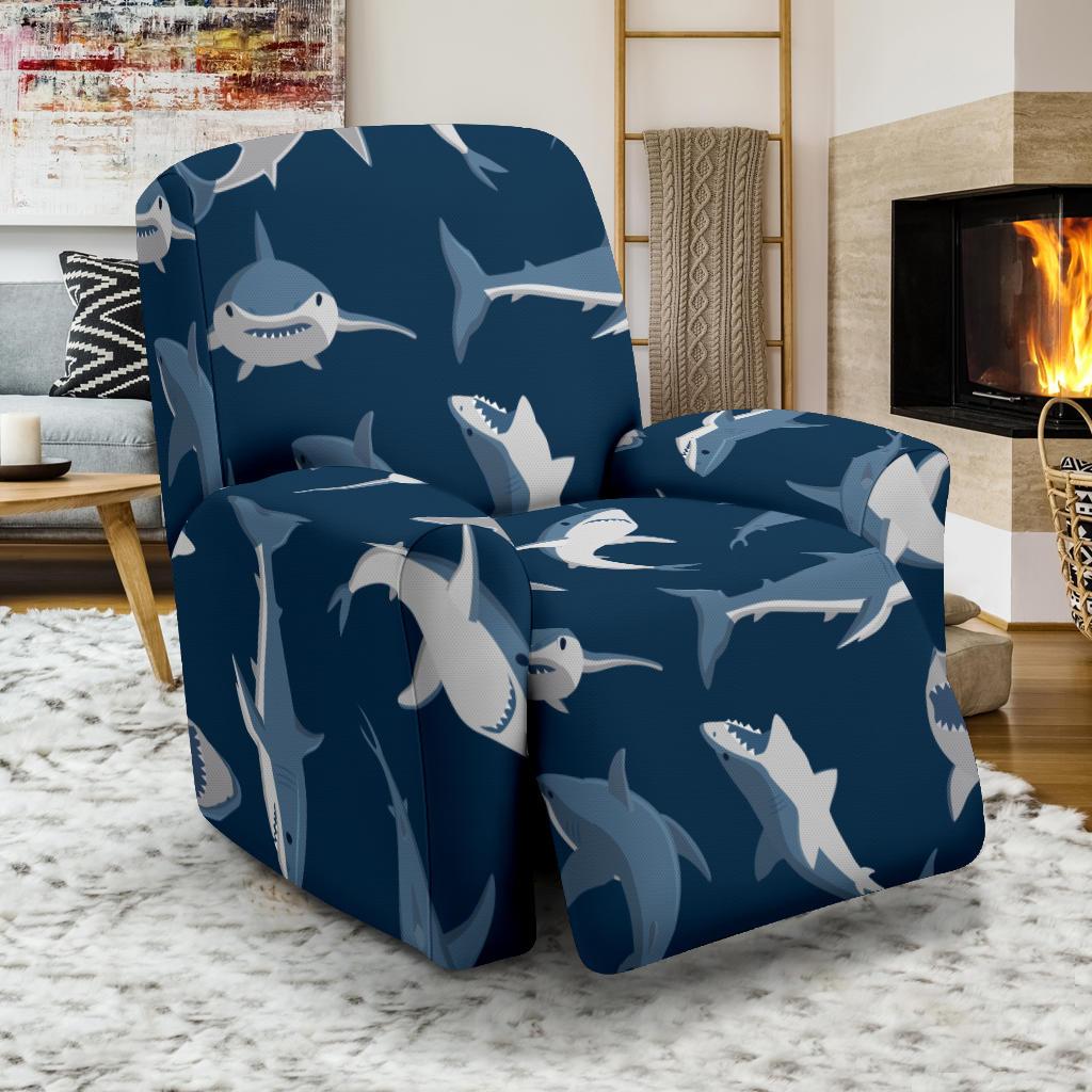 Shark Action Pattern Recliner Slipcover-JORJUNE.COM