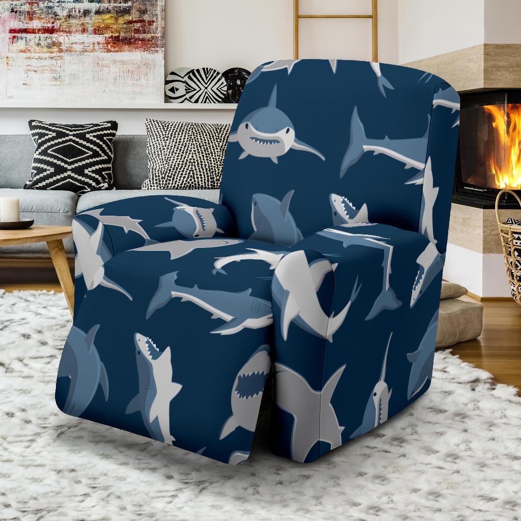 Shark Action Pattern Recliner Slipcover-JORJUNE.COM