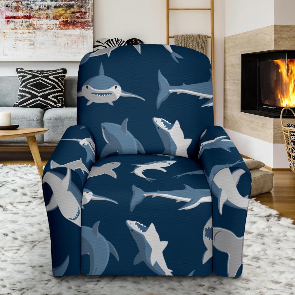 Shark Action Pattern Recliner Slipcover-JORJUNE.COM
