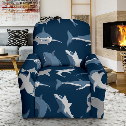 Shark Action Pattern Recliner Slipcover-JORJUNE.COM