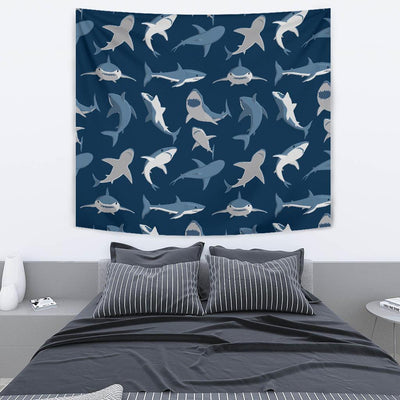 Shark Action Pattern Tapestry