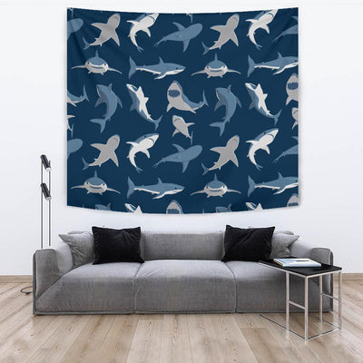 Shark Action Pattern Tapestry