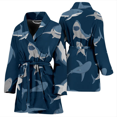 Shark Action Pattern Women Bath Robe